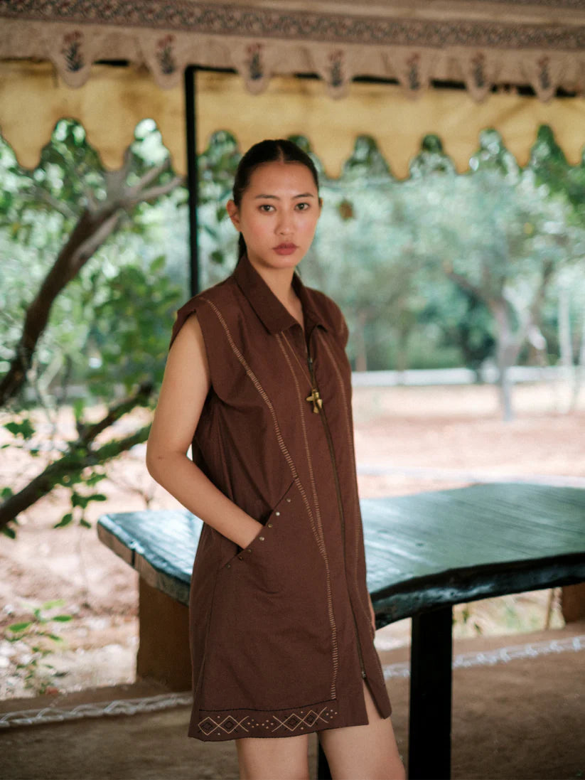 Antalya Shirt Jacket Dress Brown