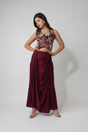 Floral Jacquard Crop-Waistcoat