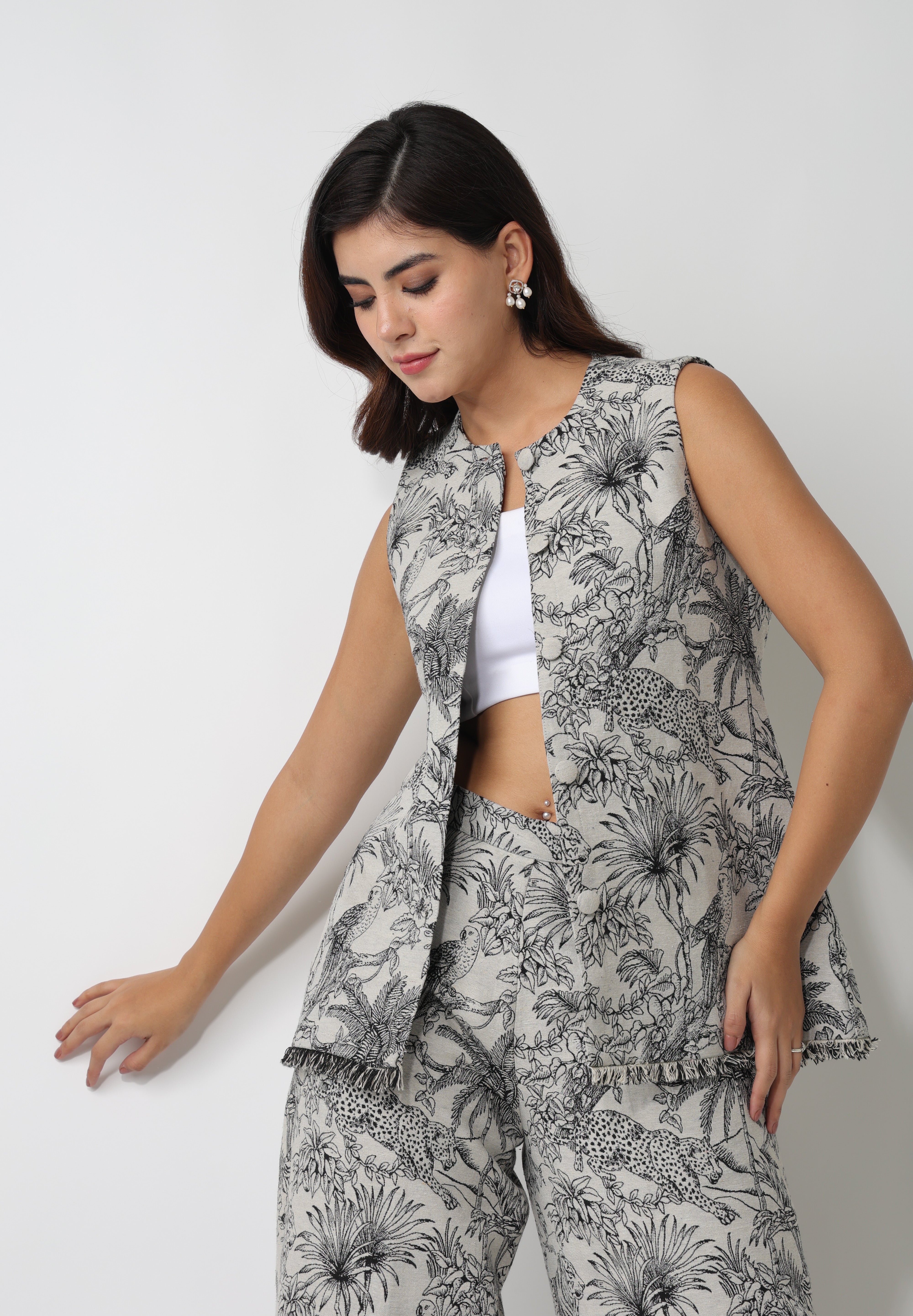 Black Jungle Jacquard Jacket