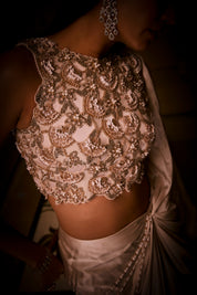 Ivory Pre Draped Saree