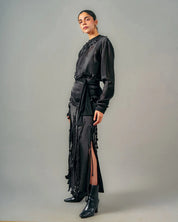 Tube Patchwork Top & Cut Out Tassels Skirt Set