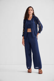 Navy Blue Shirt Set