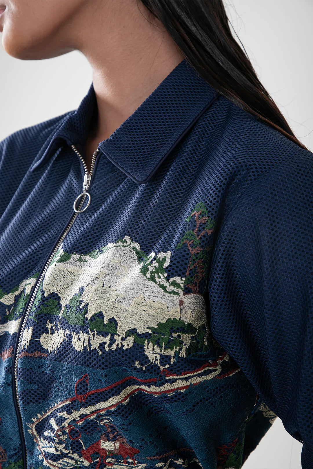 Blue Crest Applique Short Dress
