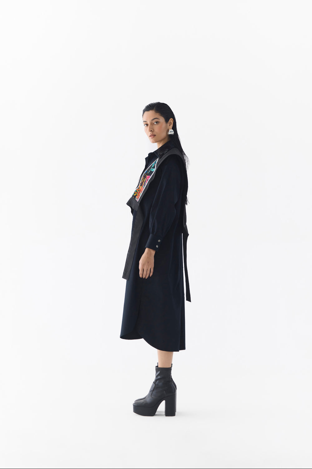 Calla Shirt Dress With Multi Vest