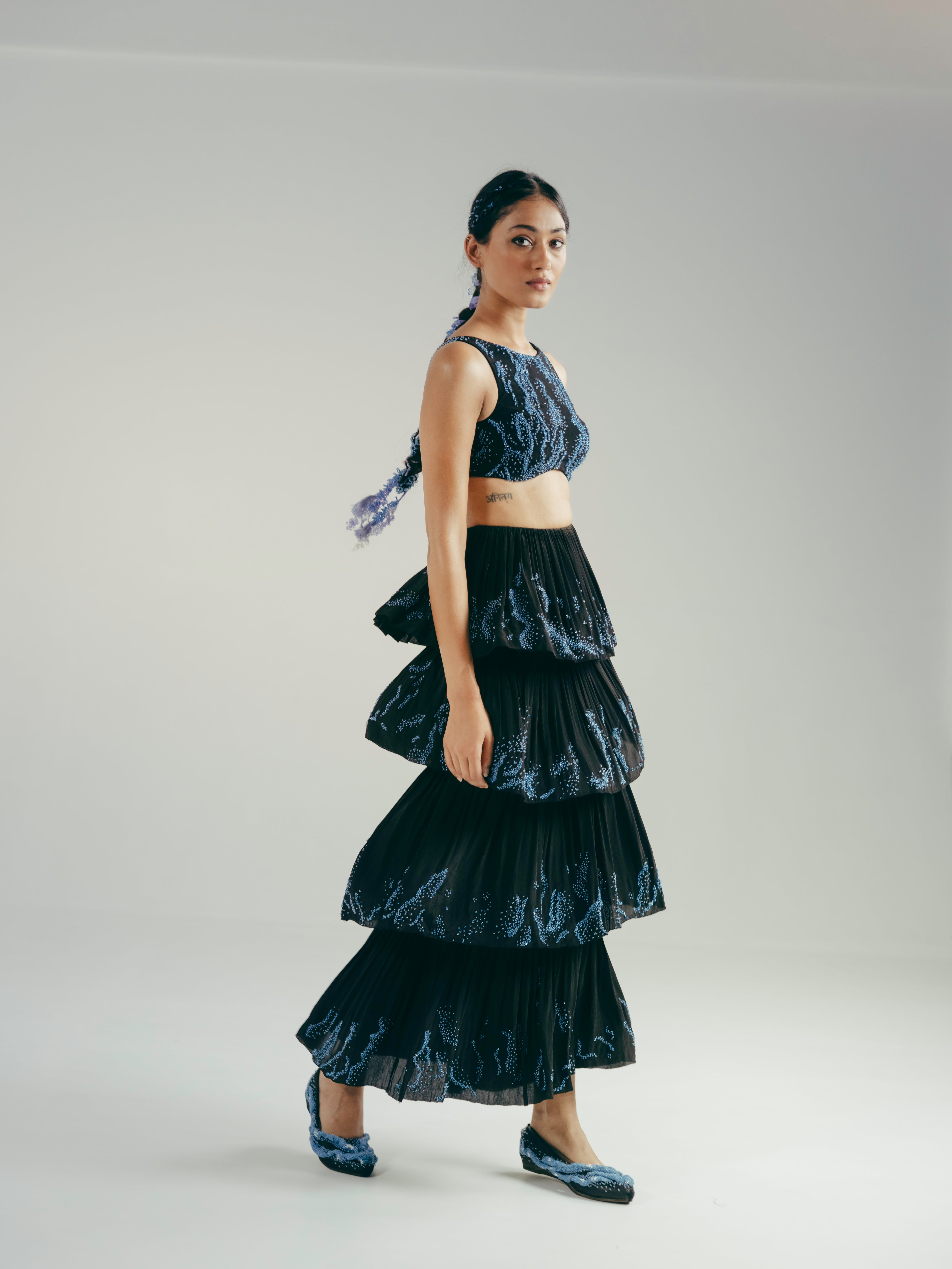 The Droplets Bustier And Tiered Skirt Set