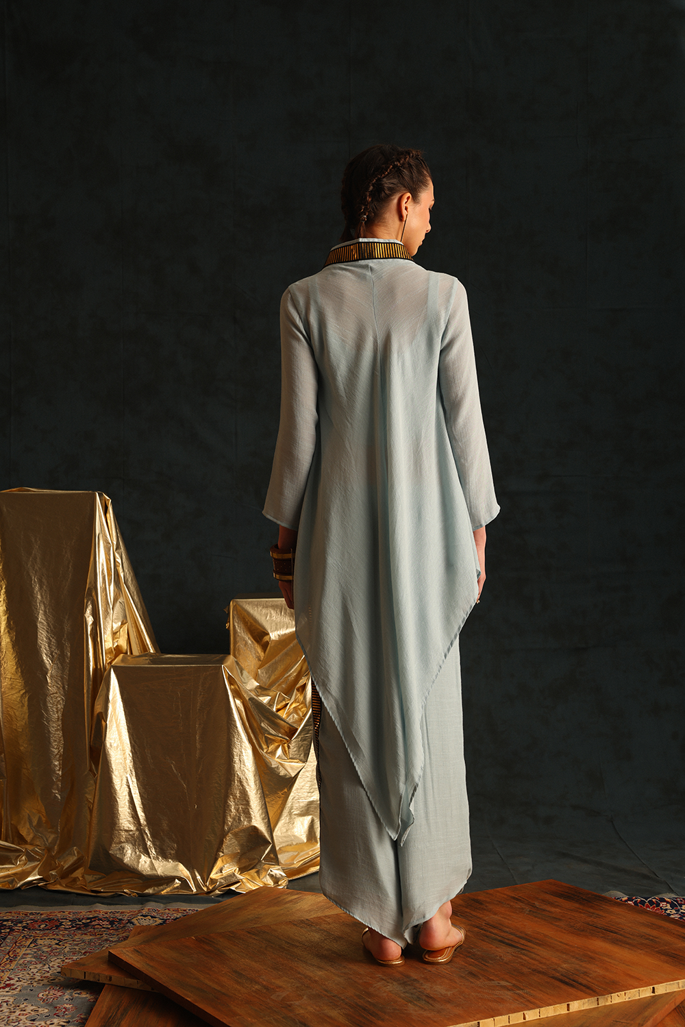 V Tunic Foil Twin Set