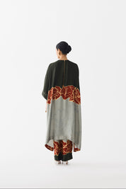 Red Alba Kimono Kurta & Pants