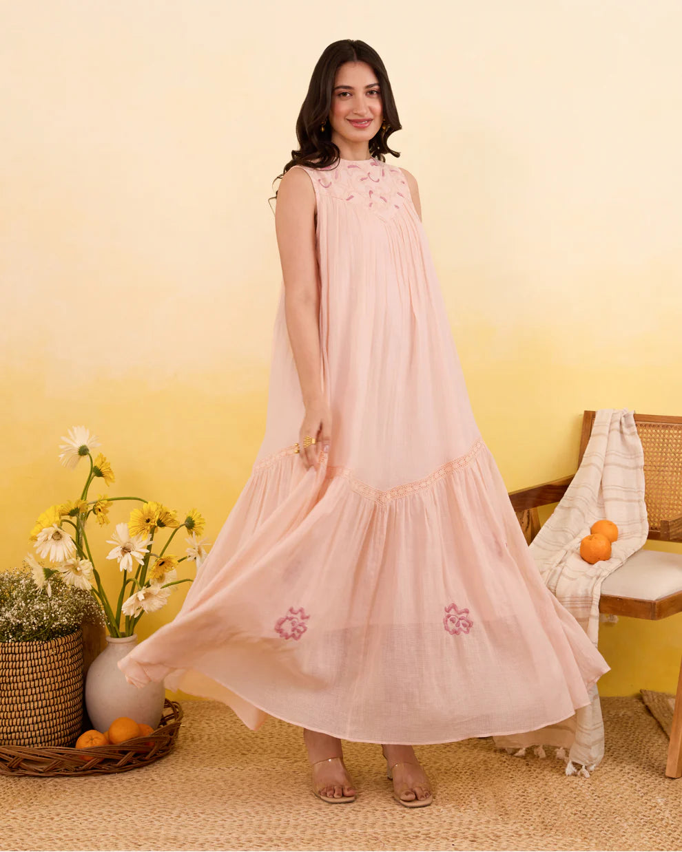 Apricot Bloom Dress