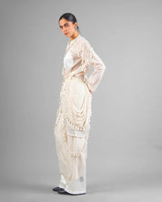 Cord Fringe Top & Drape Tassel Trouser Set