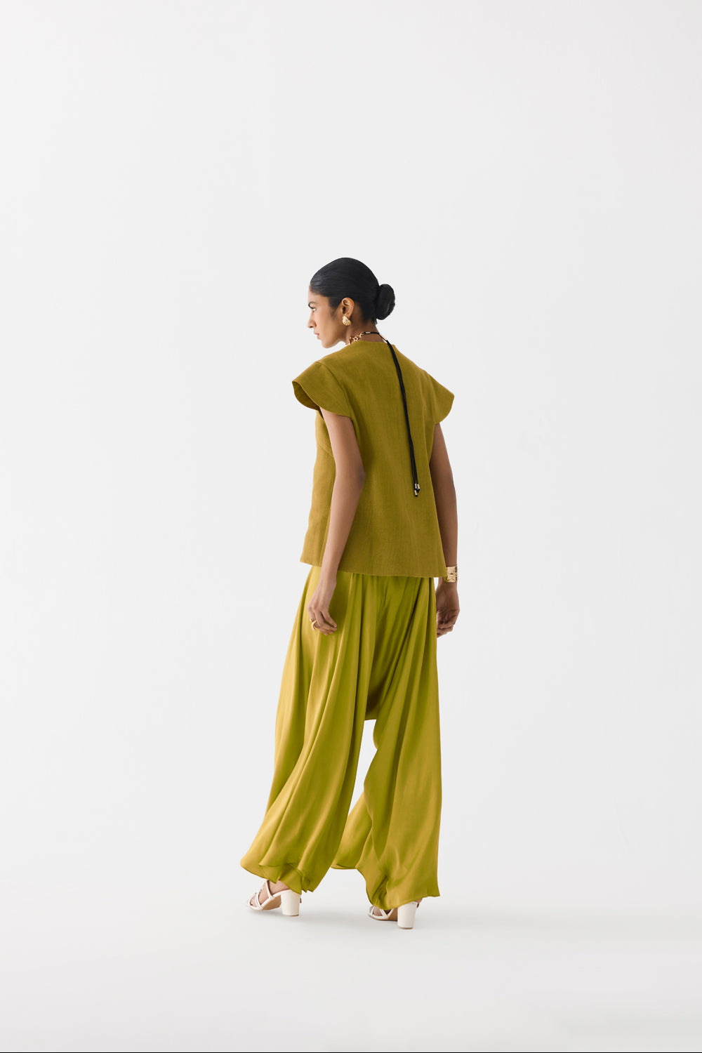 Black Tiger Lily Waist Coat & Dhoti Pants