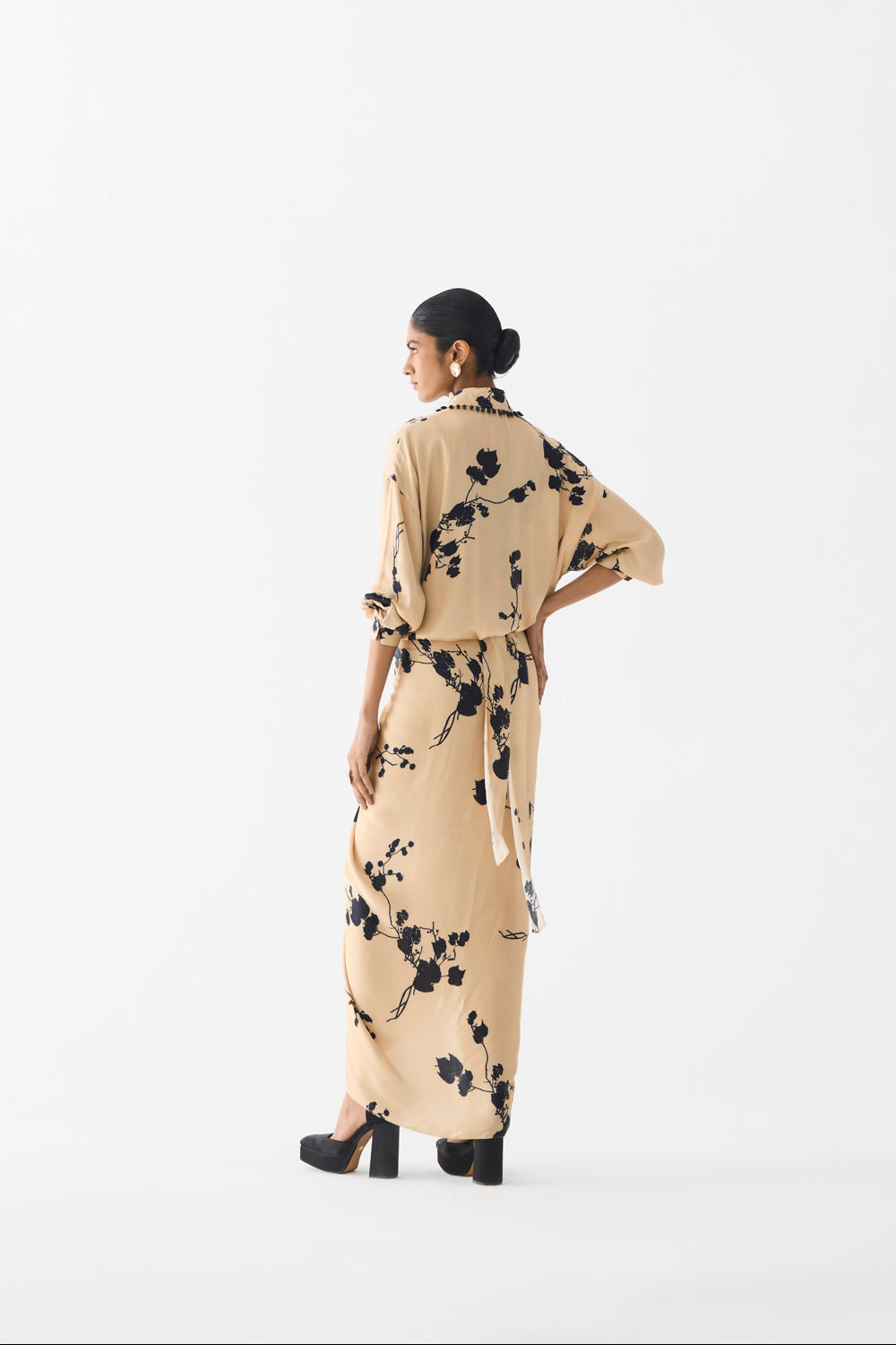 Cream Sakura Shirt Dress