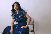 Hooked In Indigo Skirt Set