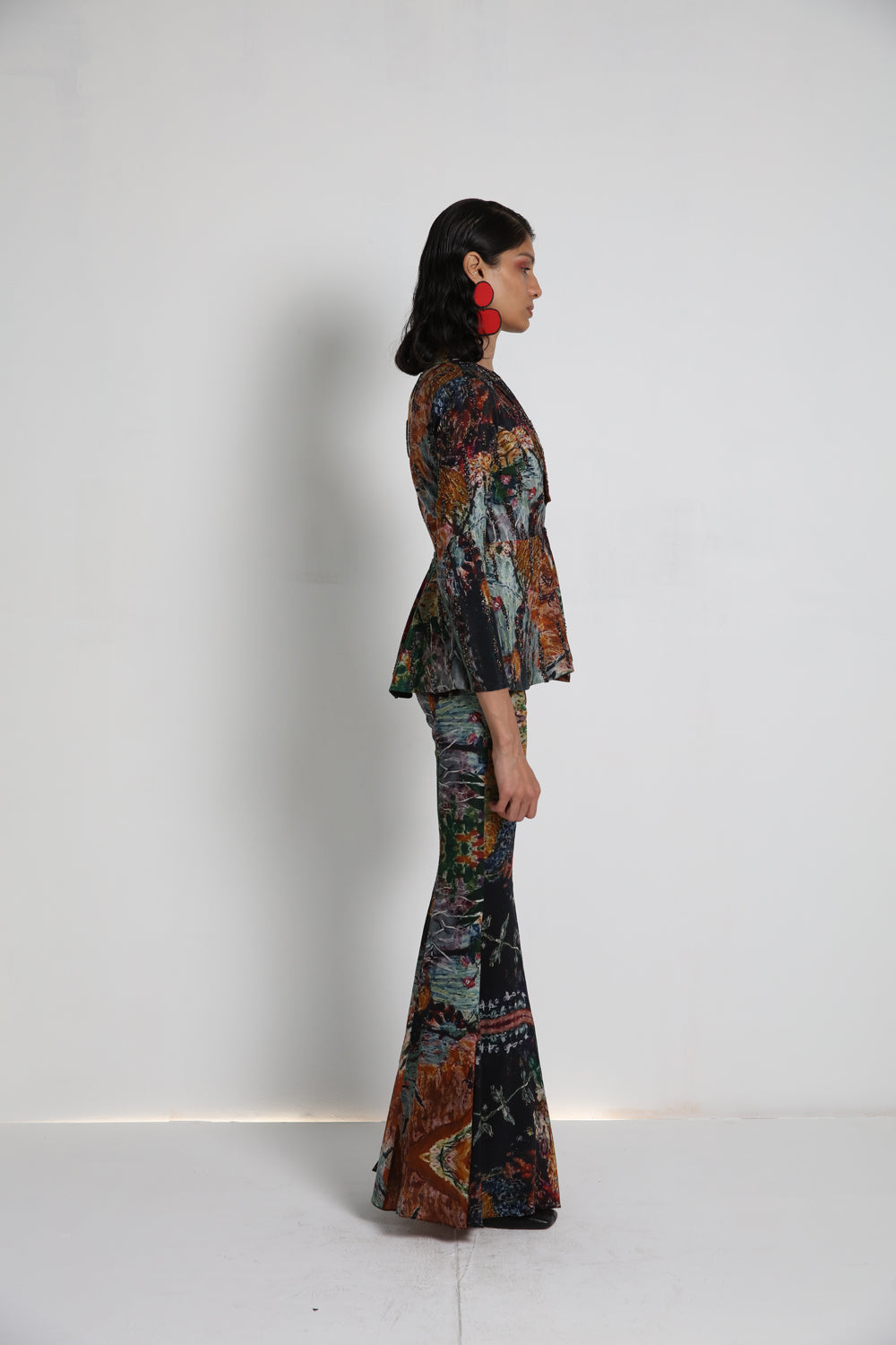 Garden Long Jacket With Flare Pant