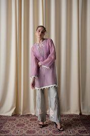 Lilac sheer tunic ensemble image 1