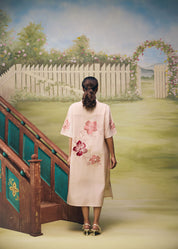 Rose Bloom Midi Shirt Dress