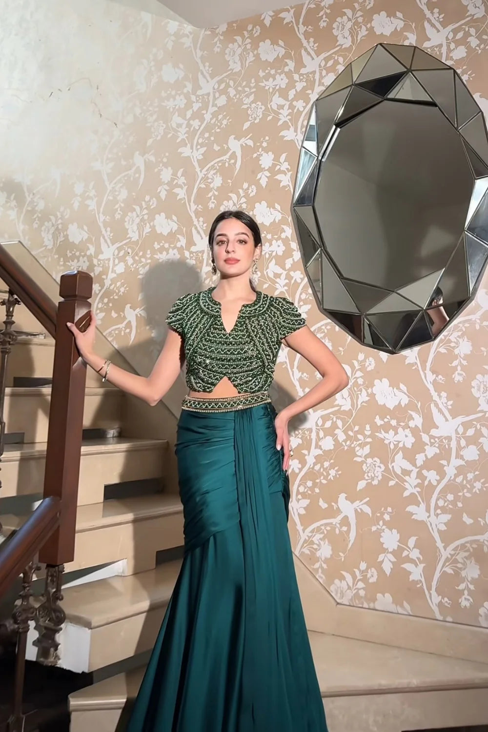 Tarini Manchanda in Jewel Drape Skirt Set