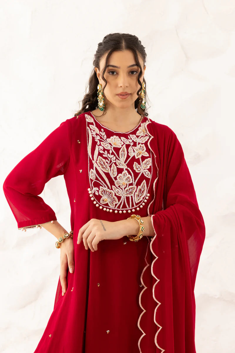 Anchal Plum Peplum Suit With Sharara