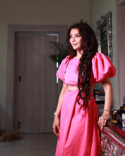 Jai Madaan in Our Pink Puffed Sleeve Dress