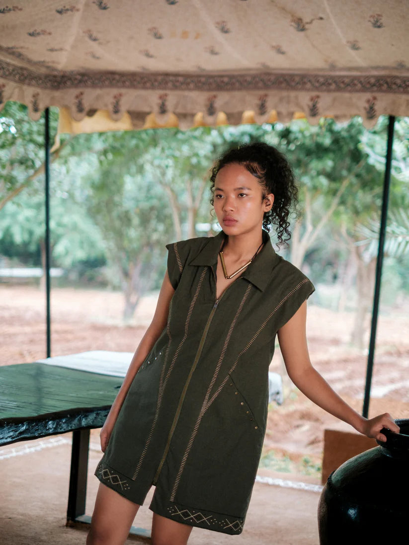 Antalya Shirt Jacket Dress Green
