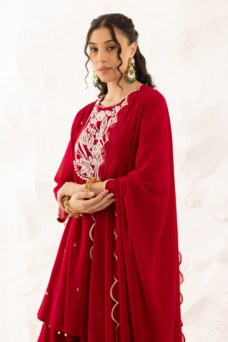 Anchal Plum Peplum Suit With Sharara