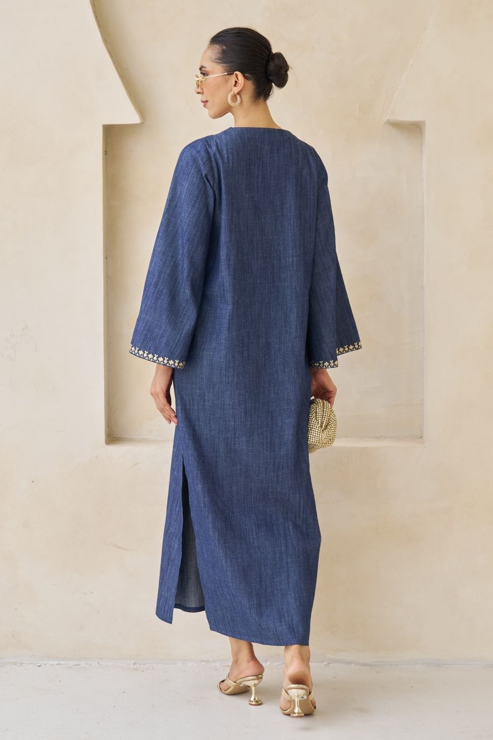 Nova Embroidered Kaftan With Pants Set