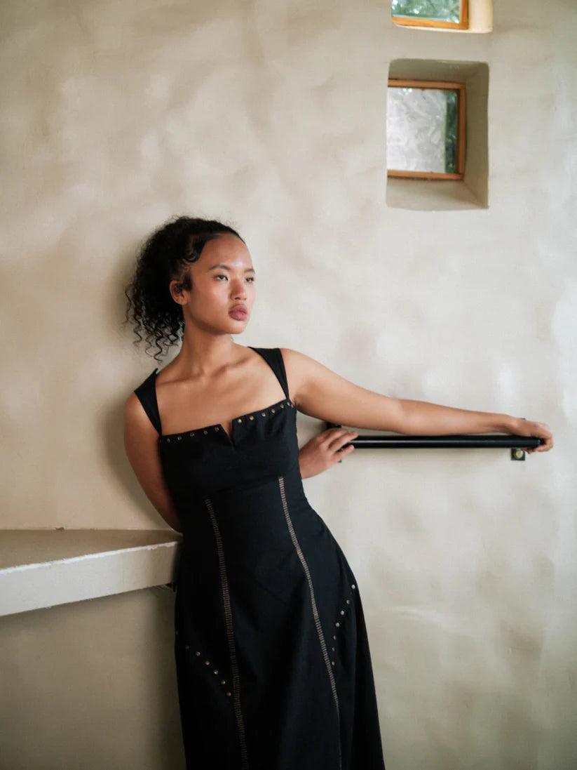 Kaza Slip Dress Long Black
