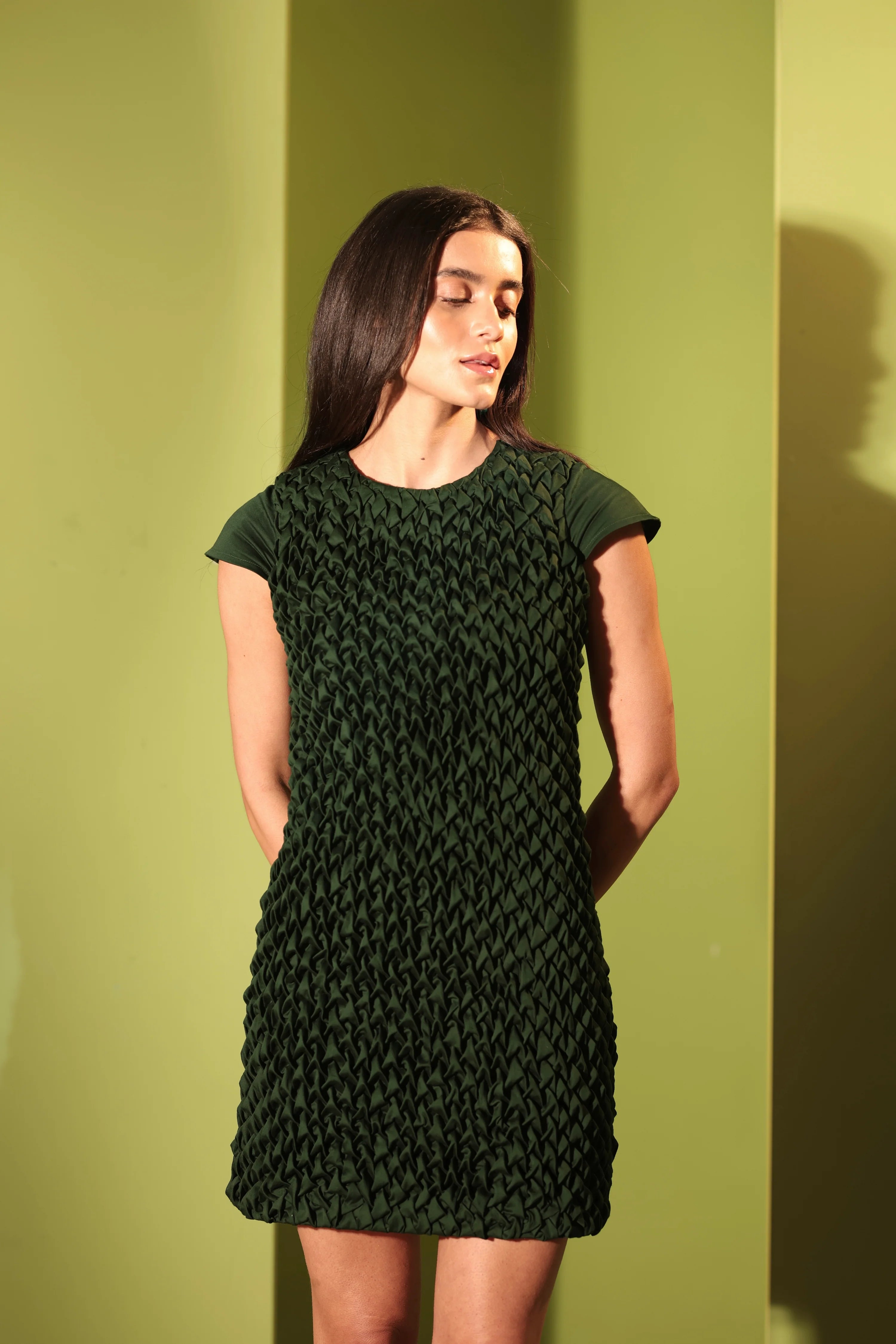 Emerald Smocked Dress