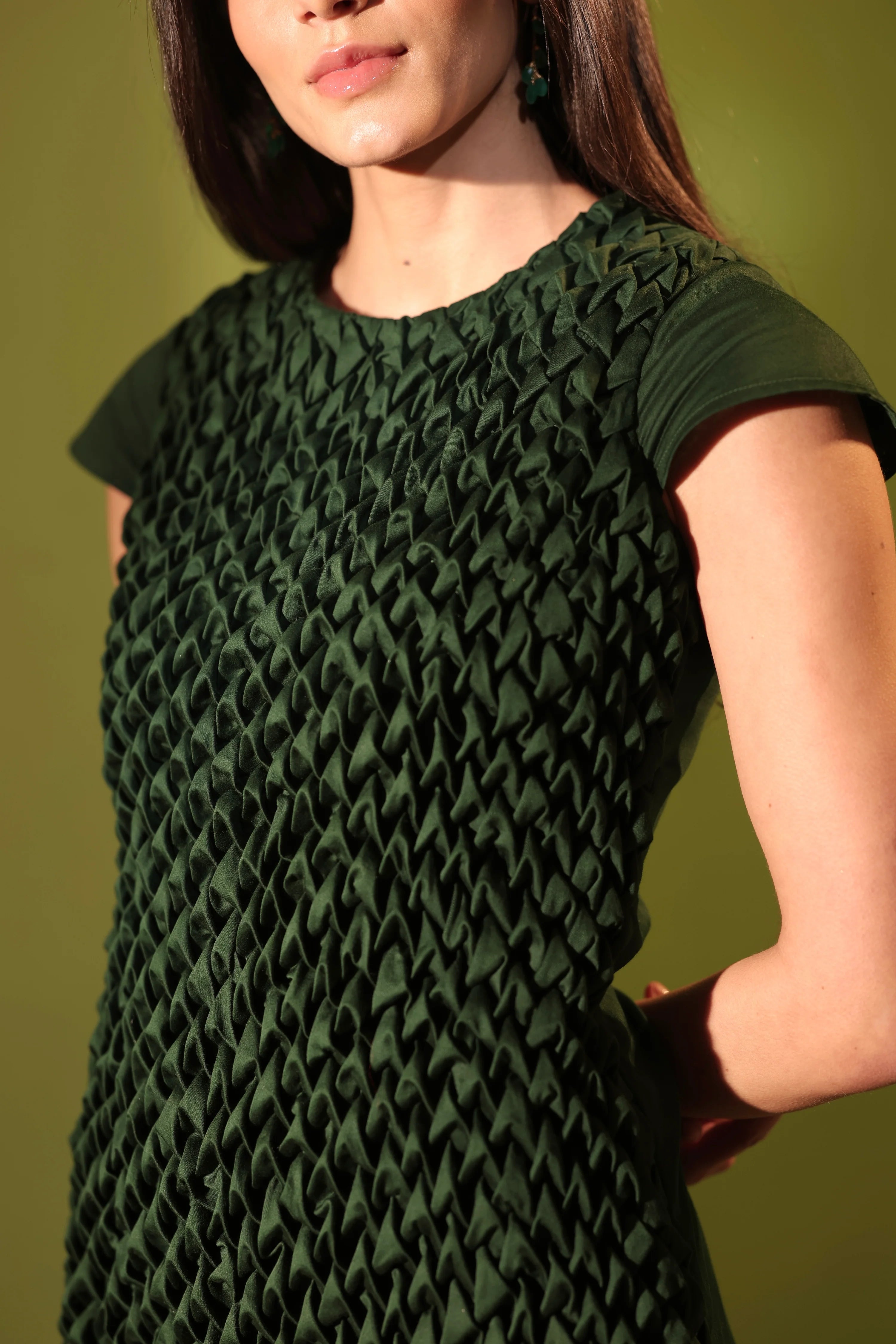 Emerald Smocked Dress