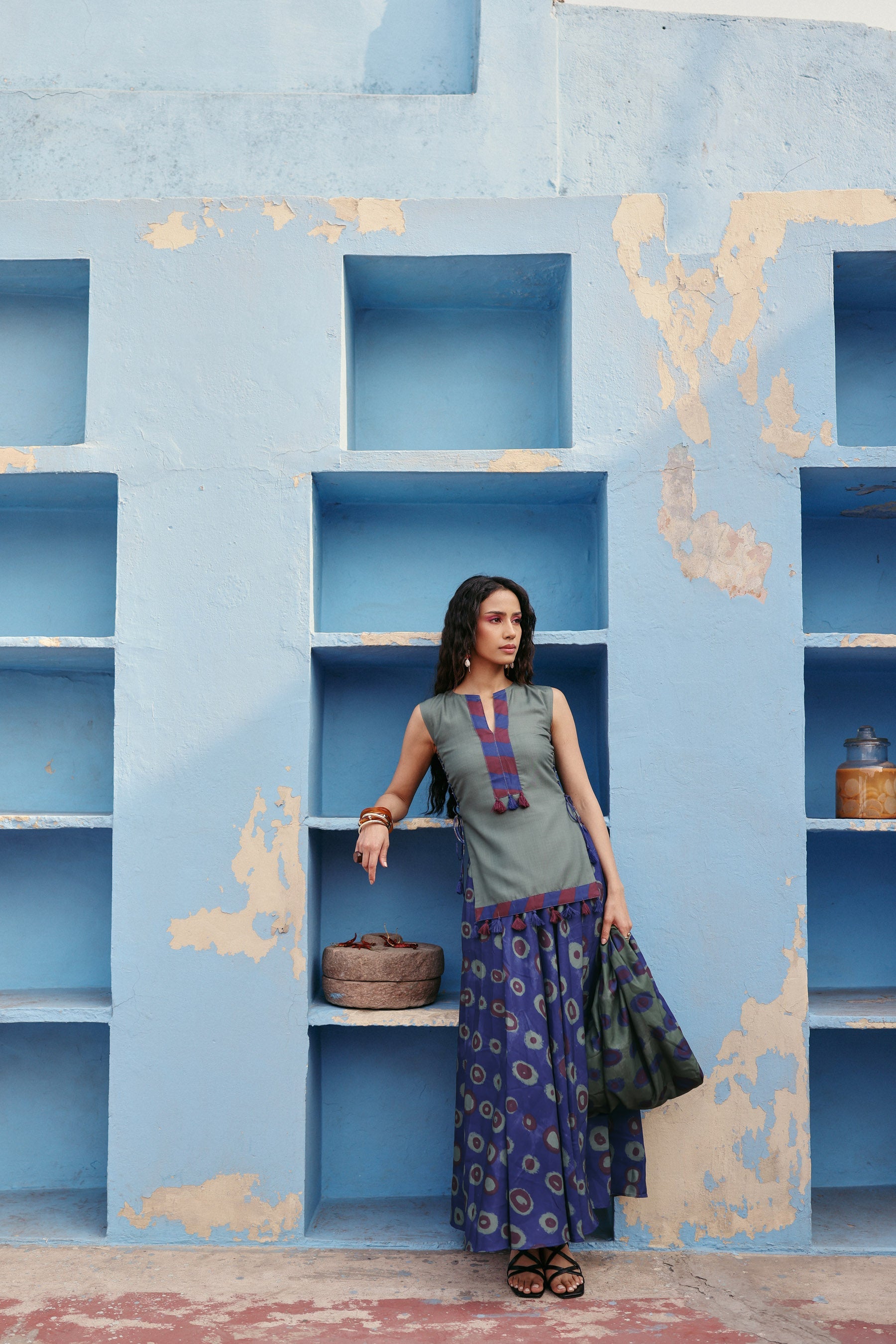 Boho Blue Skirt