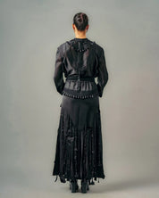 Tube Patchwork Top & Cut Out Tassels Skirt Set