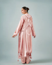 Ornament Patchwork Kurta & Tassels Trouser Set