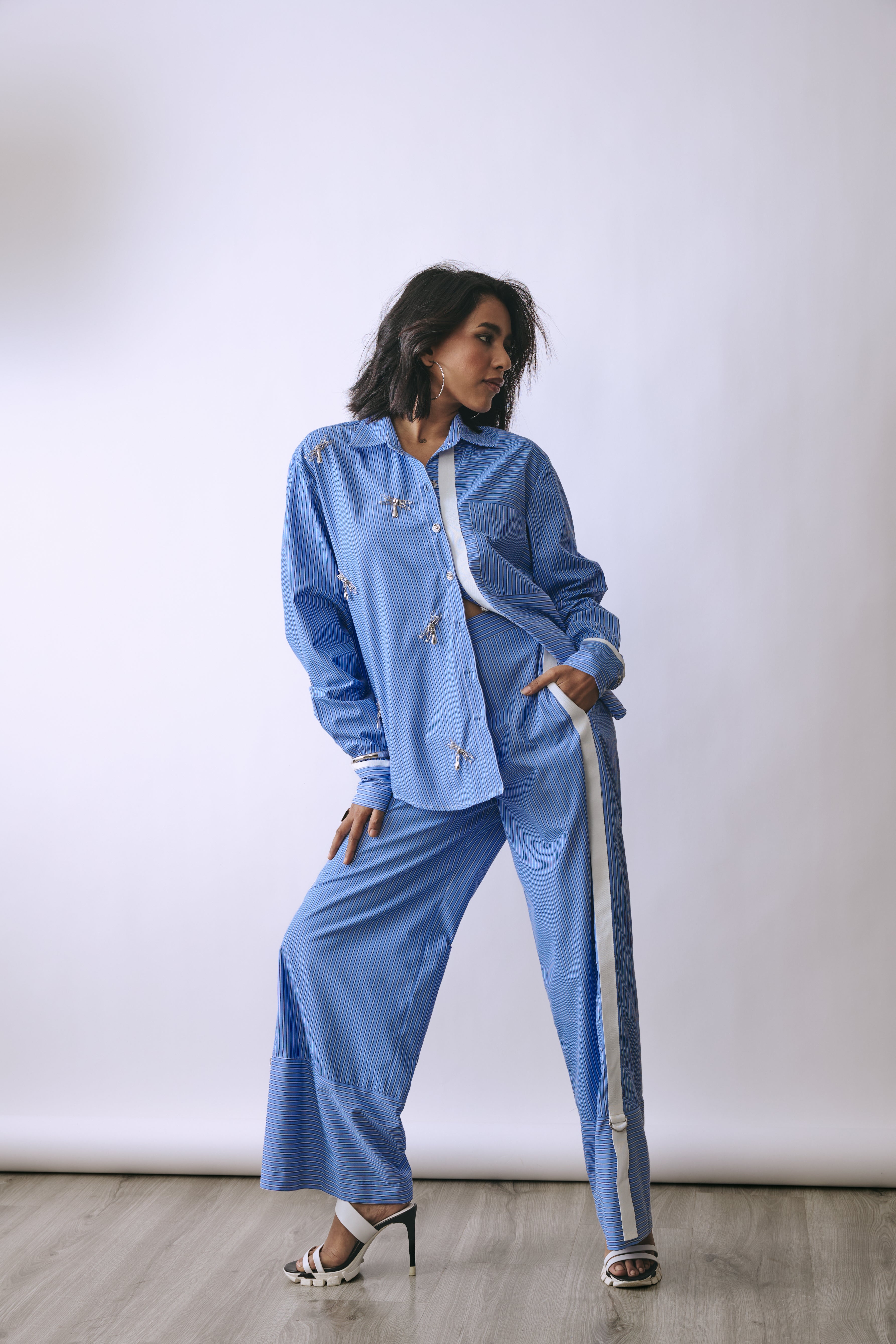 Blue Striped Co-ord Set