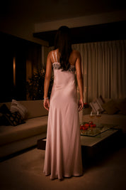 Pure Silk Satin One Shoulder Gown