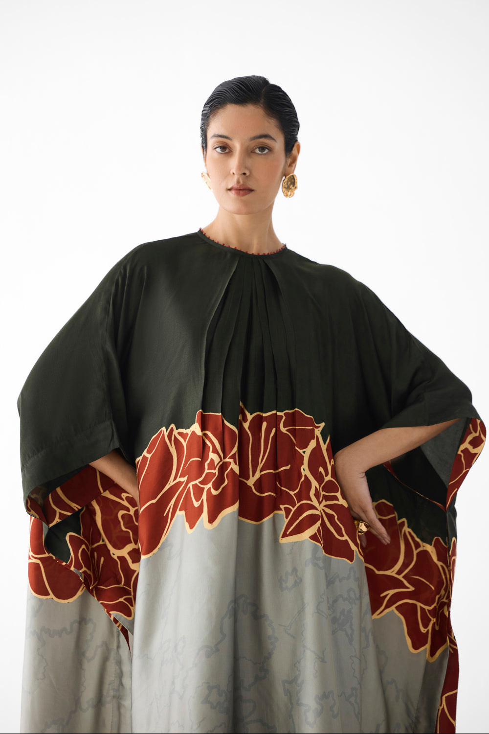 Red Alba Kimono Kurta & Pants