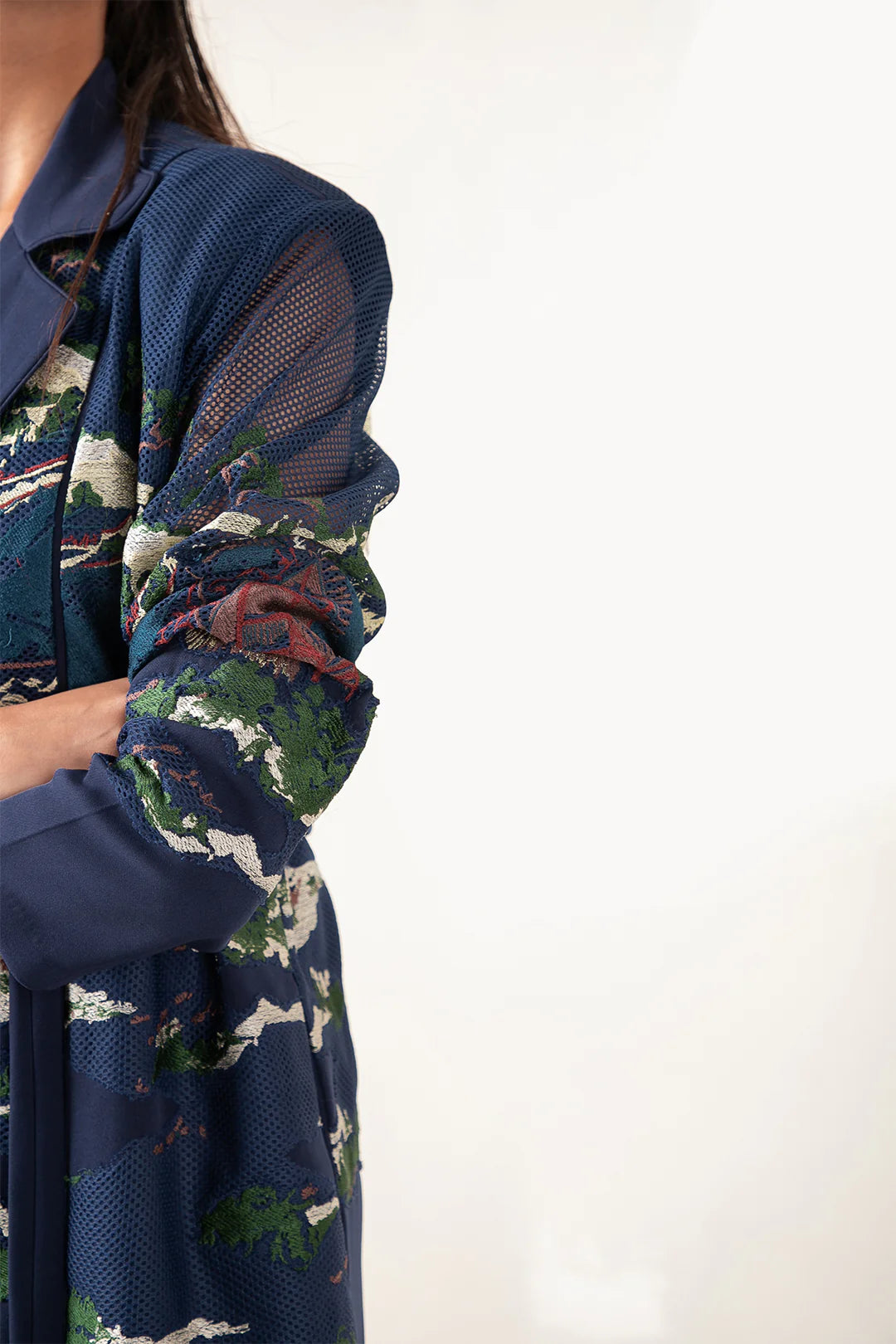 Blue Crest Applique Blazer Dress