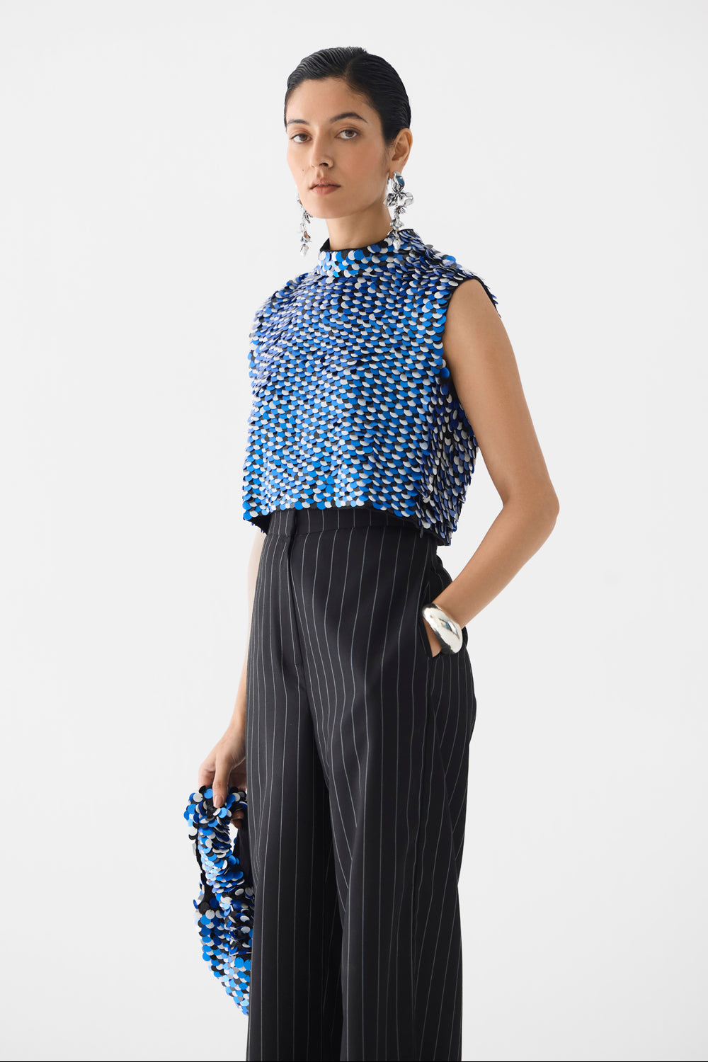 Sequin Top With Knot Skirt