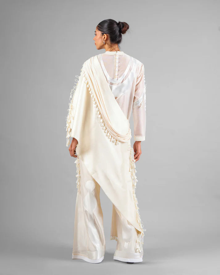 Patchwork Ornament Top & Outline Godet Trouser Set