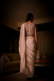 Ivory Pre Draped Saree