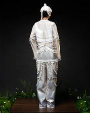 Ornament Patchwork Jacket & Drape Tassel Trouser Set