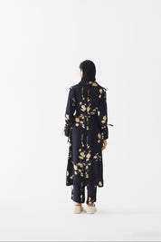 Black Sakura Trench Coat