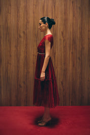 Carmine red dress image 1