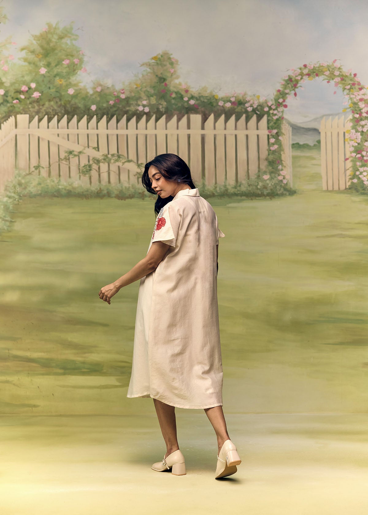 Petal Dust Fluid Shirt Dress