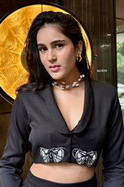 Butterfly Noir Blazer Set (2pc)