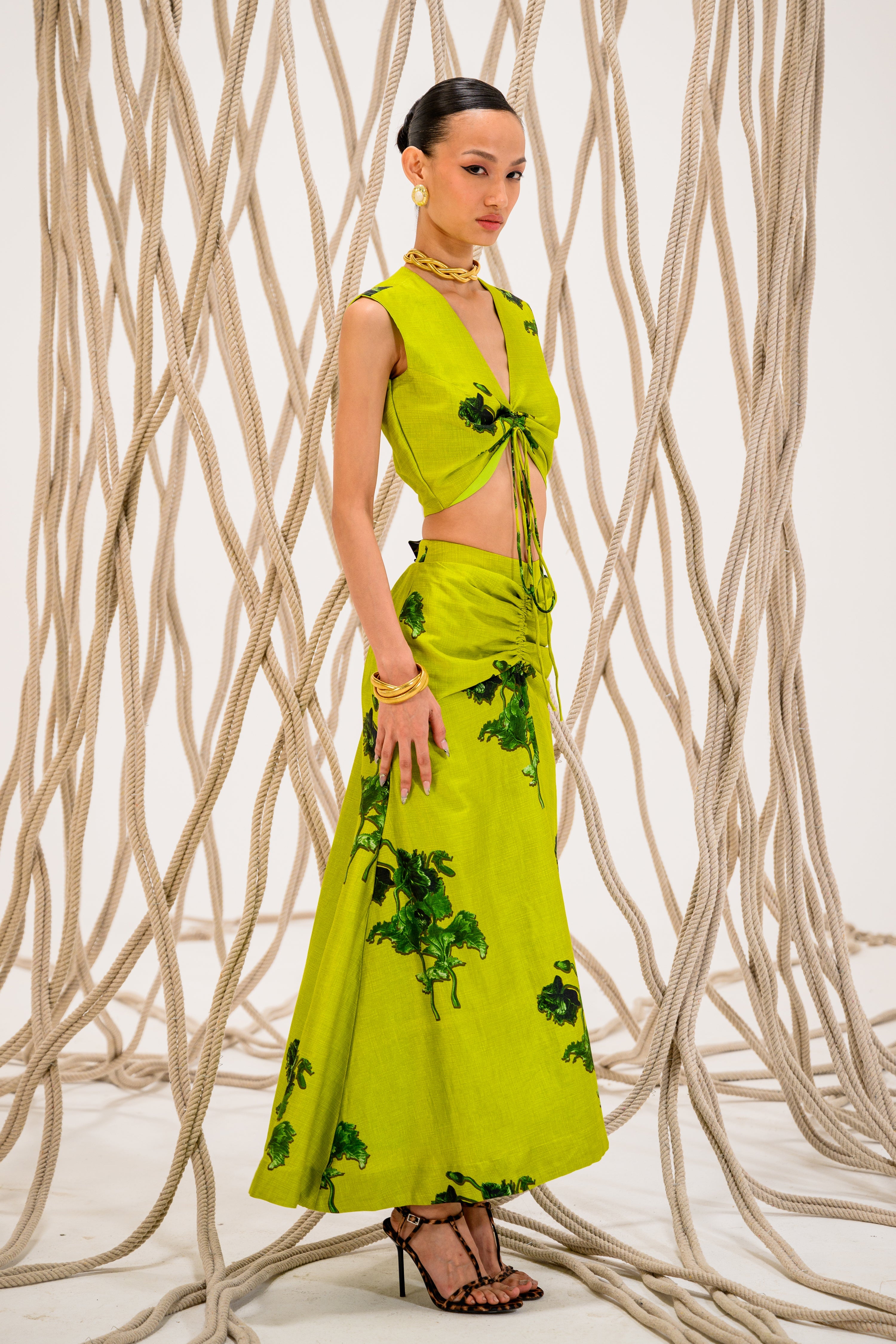 Lime Light Scrunchie Skirt Set