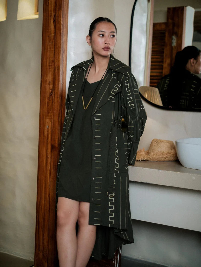 Kobe Long Trench Green