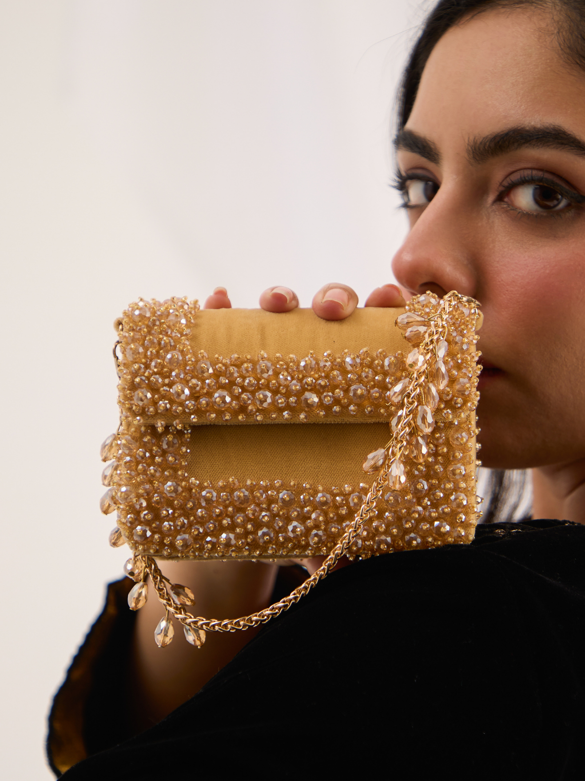 Aurel Crystal Mini Bag Gold