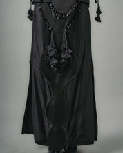 Quilted Necklines Drape Top & Ornament Patch Skirt Set