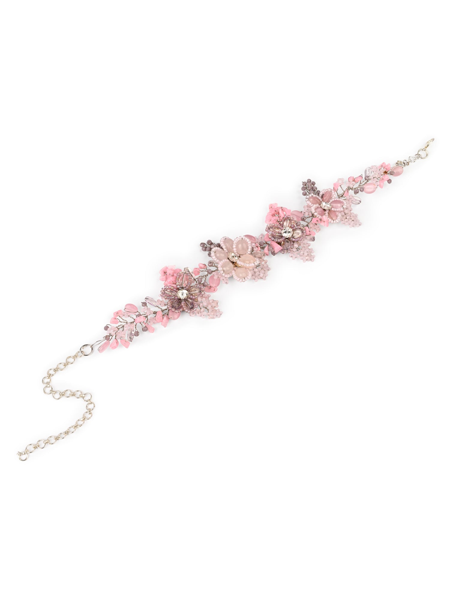 Pink Lilac Stone Floral Classic Choker Carnival Jewelry