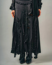 Tube Patchwork Top & Cut Out Tassels Skirt Set
