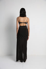 Short Jacket With Draped Skirt and Bralette